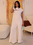 Elegant Tailored Jumpsuit & Cape Set – Wedding & Formal Occasion Outfit