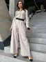 Urban Shawl Collar Long Sleeve Loose Linen Jumpsuit 