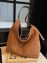 Casual Suede Tote Bag With Mini Bag