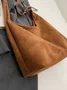 Casual Suede Tote Bag With Mini Bag