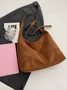 Casual Suede Tote Bag With Mini Bag