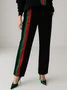 Casual Color Block Straight Pants