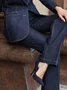 Urban Color Block Denim Straight Jeans