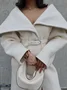 Elegant Plain Shawl Collar Coat With Belt