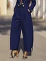 Urban Plain Buttoned Fashion Pants