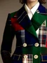 Urban Printing Plaid Lapel Collar Blazer