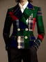Urban Printing Plaid Lapel Collar Blazer