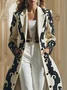 Urban Printing Floral Pattern Lapel Collar Coat