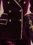 Elegant Buttoned  Velvet Lapel Collar Blazer