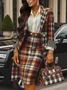 Urban Plaid Midi Skirt