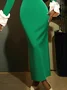 Elegant Color Block Shirt Collar Maxi Dress
