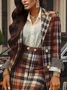 Urban Printing Plaid Lapel Collar Coat