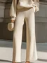 Casual Plain Pockets Straight Sweater Pants