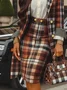 Urban Printing Plaid Lapel Collar Coat