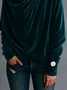 Velvet Casual Plain Irregular Craftsmanship Blouse