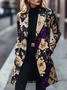 Urban Printing Floral Lapel Collar Coat