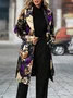Urban Printing Floral Lapel Collar Coat