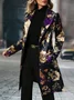 Urban Printing Floral Lapel Collar Coat