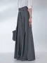 Urban Plain Wide Leg Pants With Belt