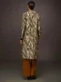 Urban Abstract Colorblock Jacquard Shawl Collar Coat