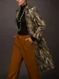 Urban Abstract Colorblock Jacquard Shawl Collar Coat