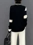 Casual Color Block Turtleneck Sweater