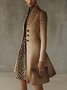 Urban Printing Animal Print Gradient Stand Collar Coat
