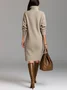 Urban Cozy Buttoned Shawl Collar Sweater Midi Dress