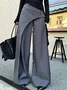 Urban Plain Folds Wide Leg Pants