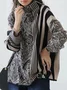 Urban Paisley Printing Stand Collar Regular Sleeve Blouse