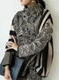 Urban Paisley Printing Stand Collar Regular Sleeve Blouse
