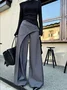 Urban Plain Folds Wide Leg Pants