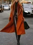 Elegant Long Sleeve Plain Coat