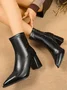 Urban Autumn Leather Plain Fashion Boots