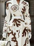 Urban Printing Random Print Lapel Collar Coat No Belt