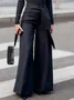Urban Plain Wide Leg Pants With Belt