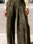 Urban Plain Buttoned Straight Pants