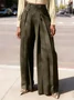 Urban Plain Buttoned Straight Pants
