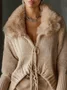 Urban Plain Long Sleeve Fur Collar Sweater
