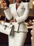Elegant Plain Lapel Collar Blazer