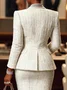 Elegant Plain Lapel Collar Blazer