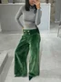 Casual Plain Asymmetric Wide Leg Pants With Belt