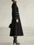 Urban Color Block Stand Collar Coat With Belt