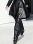 Urban Plain Straight Faux Leather Pants