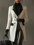 Urban Buttoned Color Block Lace Coat