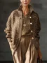 Yarn/Wool Yarn Urban Leopard Buttoned Cardigan
