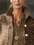 Yarn/Wool Yarn Urban Leopard Buttoned Cardigan