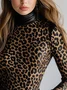 Urban Leopard Turtleneck Blouse