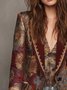 Elegant Printing Floral Lapel Collar Blazer