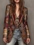 Elegant Printing Floral Lapel Collar Blazer